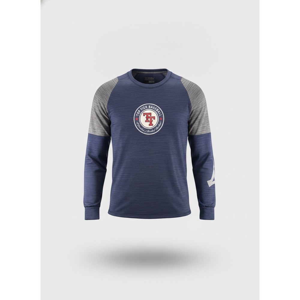 Mizuno Performance Mens XXL Navy Blue Raglan Long Sleeve Athletic Shirt 1461